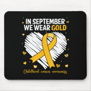 Vi Bära Guld barncancermedvetande Guld Ribbo Musmatta