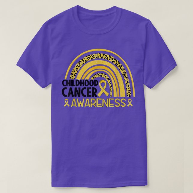 Vi Bära Guld Leopard Rainbow Childature Cancer Awa T Shirt (Design framsida)