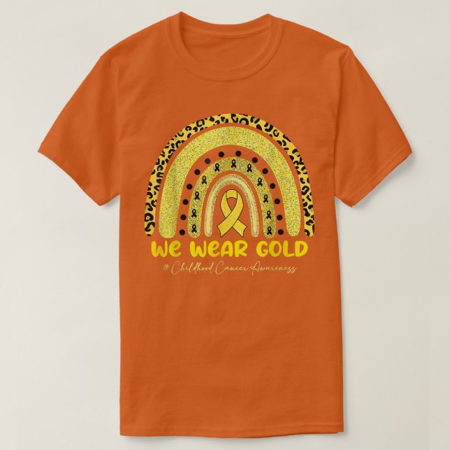 Vi Bära Guld - Medveten för regnbågscancer i barnd T Shirt (Design framsida)