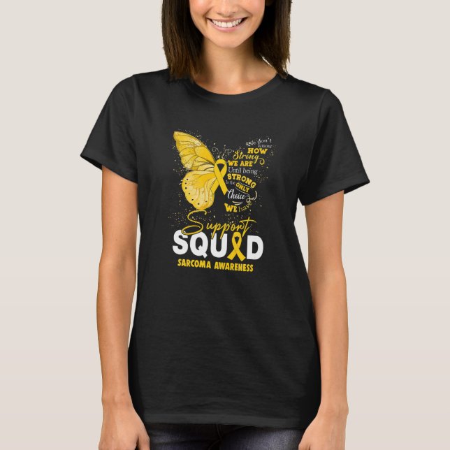 Vi Bära Gult Butterfly Support Sarcoma Awareness T Shirt (Framsida)