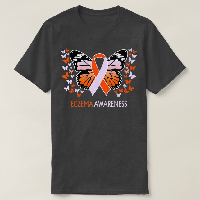 Vi Bära Lavender Orange for Eczema Awareness Butt T Shirt (Design framsida)