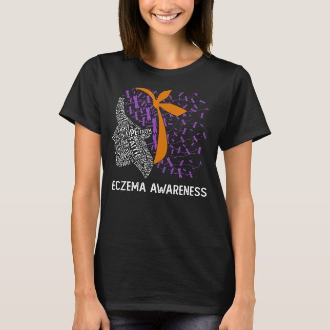 Vi Bära Lavender & Orange for Eczema Awareness T Shirt (Framsida)