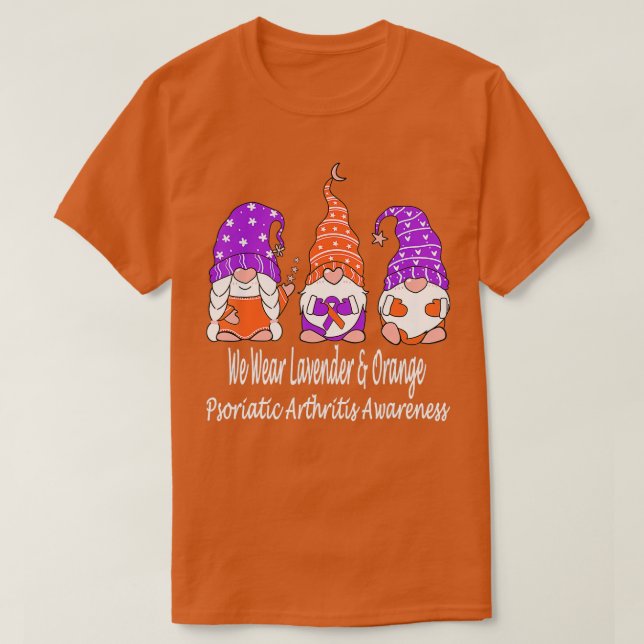 Vi Bära Lavender Orange för psoriasisartrit A T Shirt (Design framsida)