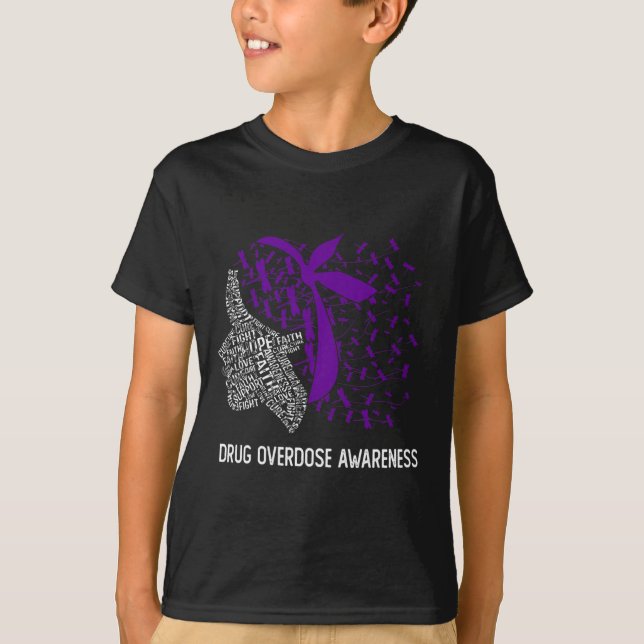 Vi Bära Lila för läkemedelsöverdosering Medvetenhe T Shirt (Framsida)
