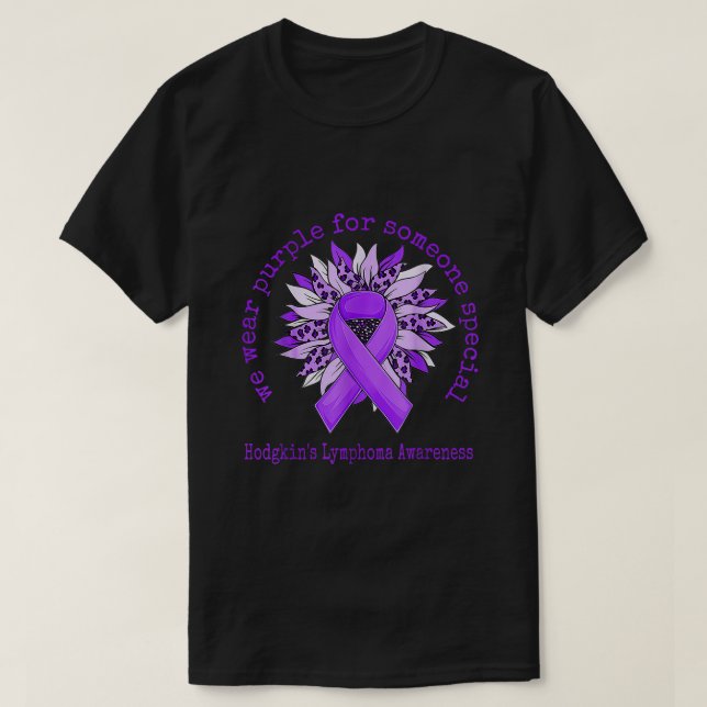Vi Bära Lila Hodgkins lymfomamedvetande Sunflo T Shirt (Design framsida)
