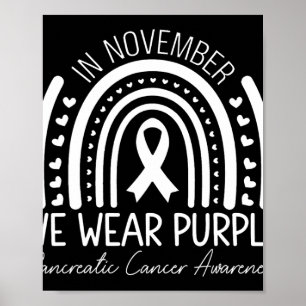 Vi Bära Lila Ökad medvetenhet om cancer i bukspott Poster