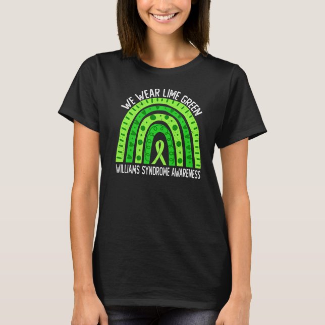 Vi Bära Lime Green för Williams Syndrome Awareness T Shirt (Framsida)