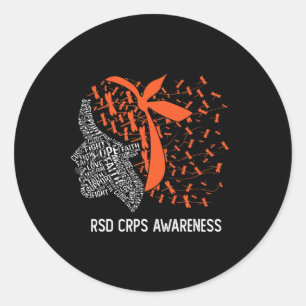 Vi Bära Orange för information om RSD CRPS 2 Runt Klistermärke