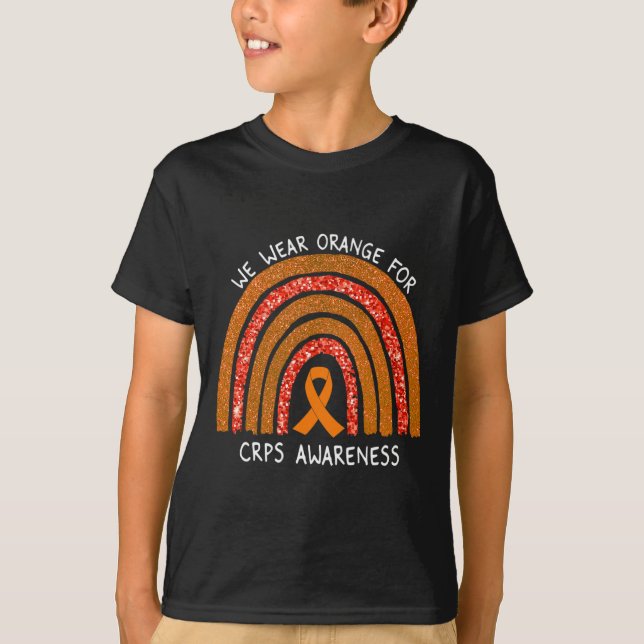 Vi Bära Orange Ribbon for Crps Awareness Rainbow T Shirt (Framsida)