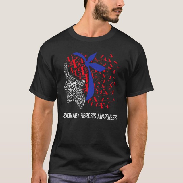 Vi Bära Red & Blue för pulmonära fibrosbelöningar T Shirt (Framsida)