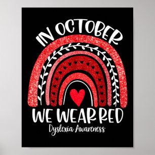 Vi Bära Red Dyslexia Awareness Month Dyslexia Boho Poster