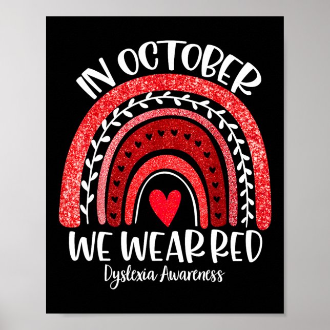 Vi Bära Red Dyslexia Awareness Month Dyslexia Boho Poster (Framsidan)