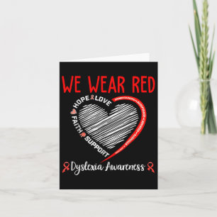 Vi Bära Red Dyslexia Awareness Month Dyslexia Kort