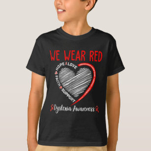 Vi Bära Red Dyslexia Awareness Month Dyslexia T Shirt