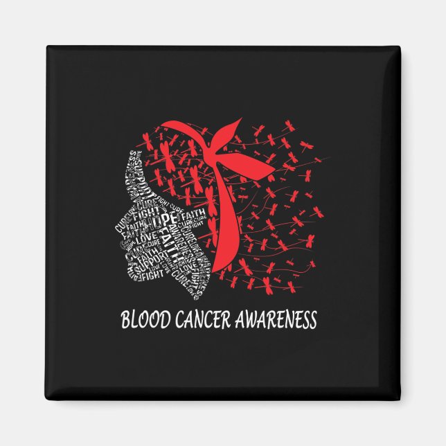Vi Bära Red for Blood Cancer Awareness Magnet (Framsidan)
