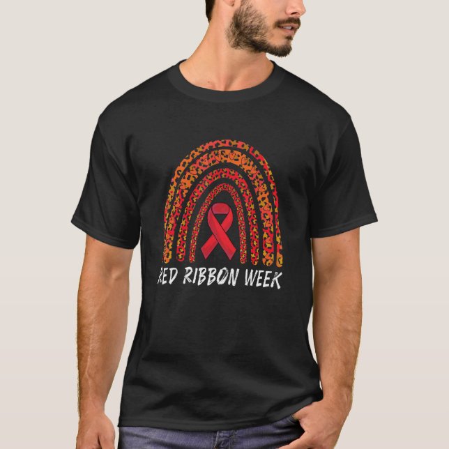 Vi Bära Red for Red Ribbon Week Awareness Rainbow T Shirt (Framsida)
