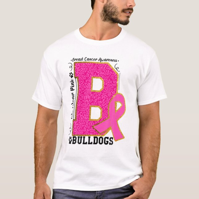Vi Bära Rosa Bulldog Breast Cancer Awareness Bull T Shirt (Framsida)