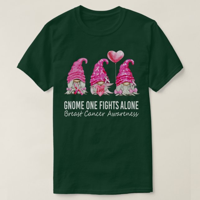 Vi Bära Rosa Gnome Breast Cancer T Shirt (Design framsida)