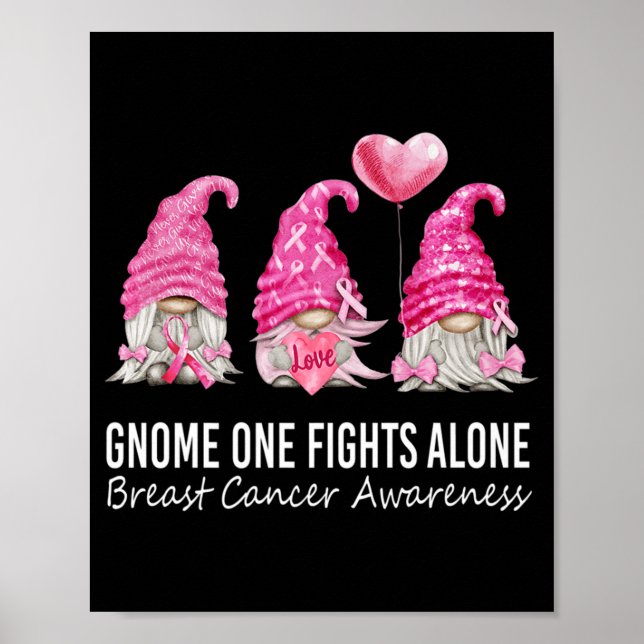 Vi Bära Rosa Gnome Gnomies Breast Cancer Awareness Poster (Framsidan)