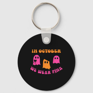 Vi Bära Rosa Pumpkin Ghost Halloween Breast Cancer Nyckelring