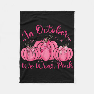 Vi Bära Rosa Ribbon Pumpkin Halloween Breast Cance Fleecefilt