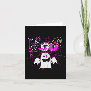 Vi Bära Rosa Witch Hat Boo Ghost Breast Cancer Hal Kort