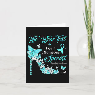 Vi Bära Teal Butterflies Polycystic Nidney Disease Kort