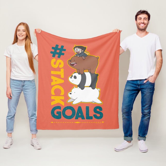 Vi Bare Bears and Chloe - #StackGoals Fleecefilt (På plats)