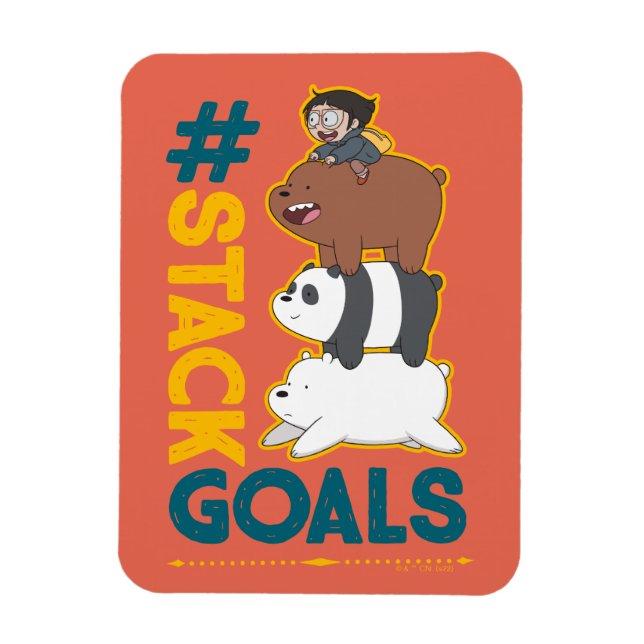 Vi Bare Bears and Chloe - #StackGoals Magnet (Vertikal)