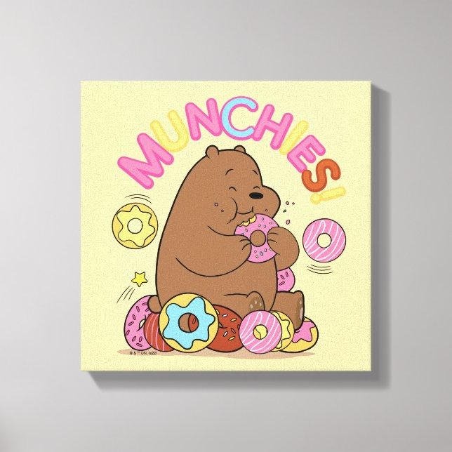 Vi Bare Bears - Grizz Donut Munchies! Canvastryck (Framsida)