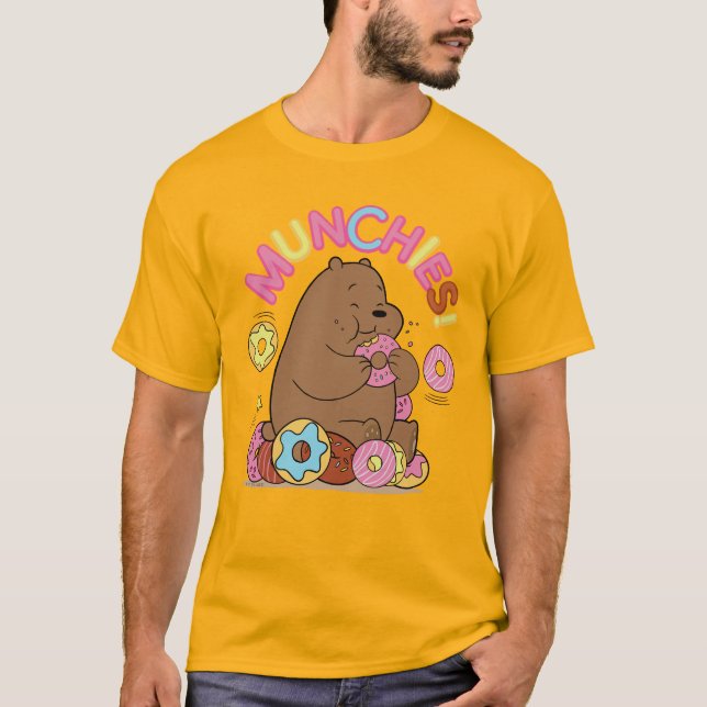 Vi Bare Bears - Grizz Donut Munchies! T Shirt (Framsida)