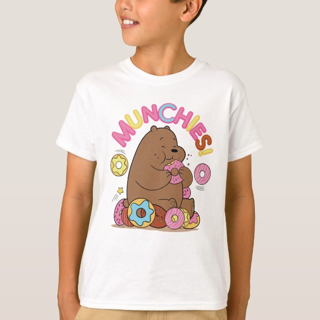 Vi Bare Bears - Grizz Donut Munchies! T Shirt (Framsida)