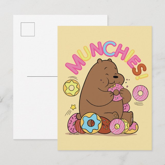 Vi Bare Bears - Grizz Donut Munchies! Vykort (Fram/baksida)