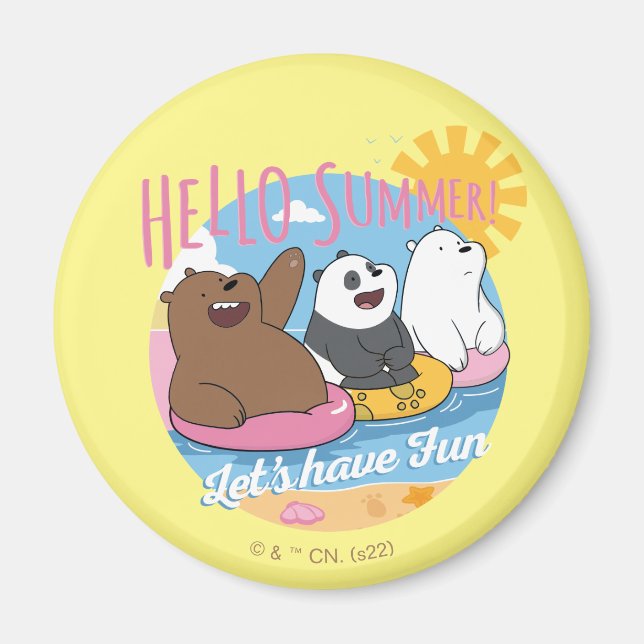Vi Bare Bears - Hej Sommar! Låt oss ha Roligt Magnet (Framsidan)