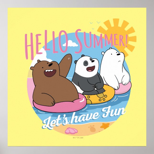 Vi Bare Bears - Hej Sommar! Låt oss ha Roligt Poster (Framsidan)