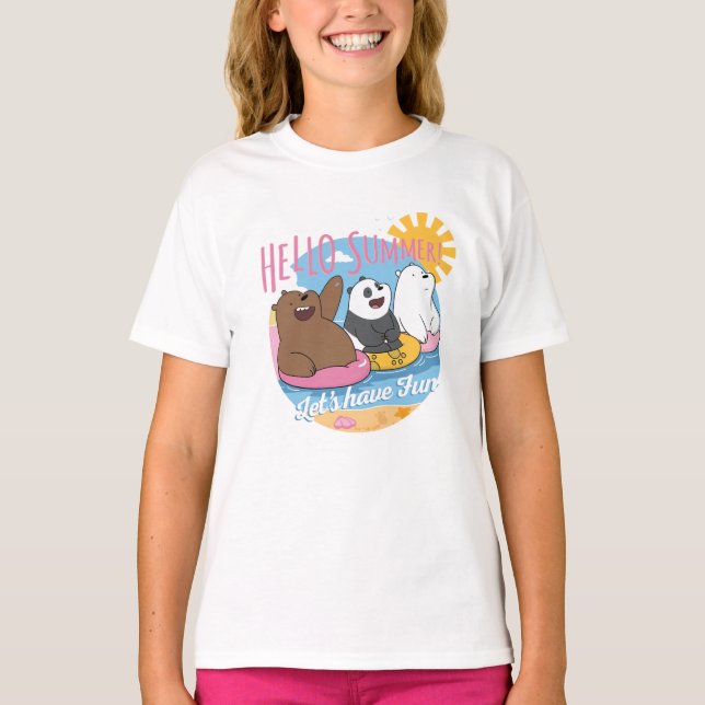 Vi Bare Bears - Hej Sommar! Låt oss ha Roligt T Shirt (Framsida)
