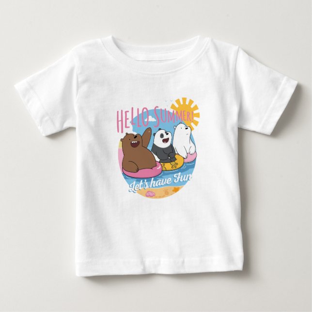 Vi Bare Bears - Hej Sommar! Låt oss ha Roligt T Shirt (Framsida)