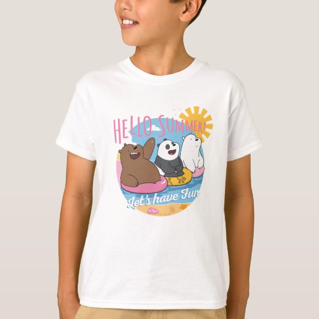 Vi Bare Bears - Hej Sommar! Låt oss ha Roligt T Shirt (Framsida)