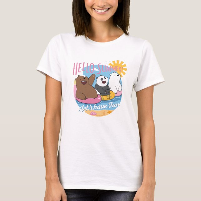 Vi Bare Bears - Hej Sommar! Låt oss ha Roligt T Shirt (Framsida)