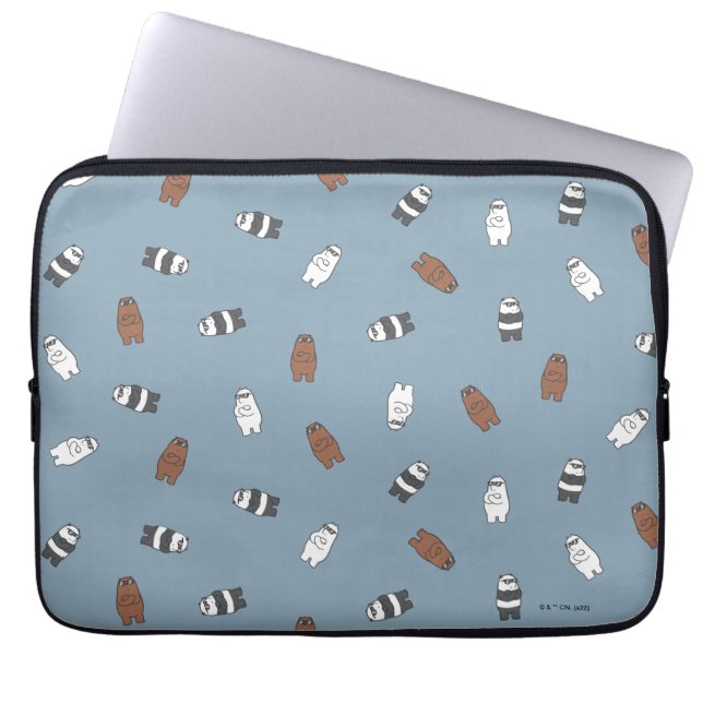 Vi Bare Bears - Sunglass Bears Mönster Laptop Fodral (Framsidan)