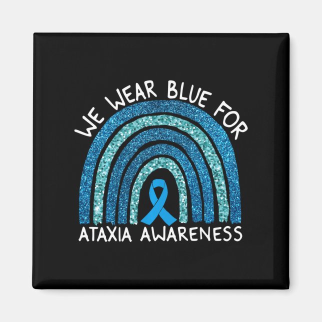 Vi Bäror blå för Ataxi Awareness Rainbow Gift Lon Magnet (Framsidan)