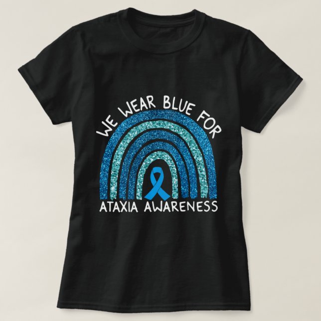 Vi Bäror blå för Ataxi Awareness Rainbow Gift Lon T Shirt (Design framsida)