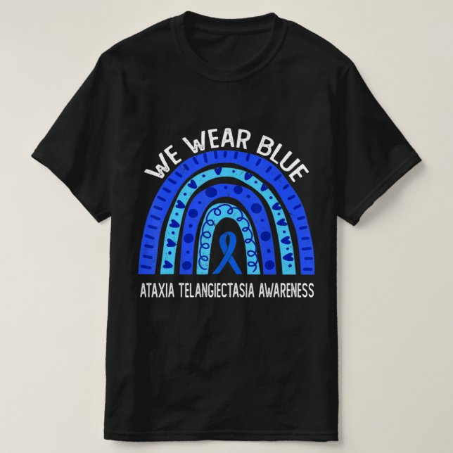 Vi Bäror blå för Ataxi Telangiectasia Awareness T Shirt (Design framsida)