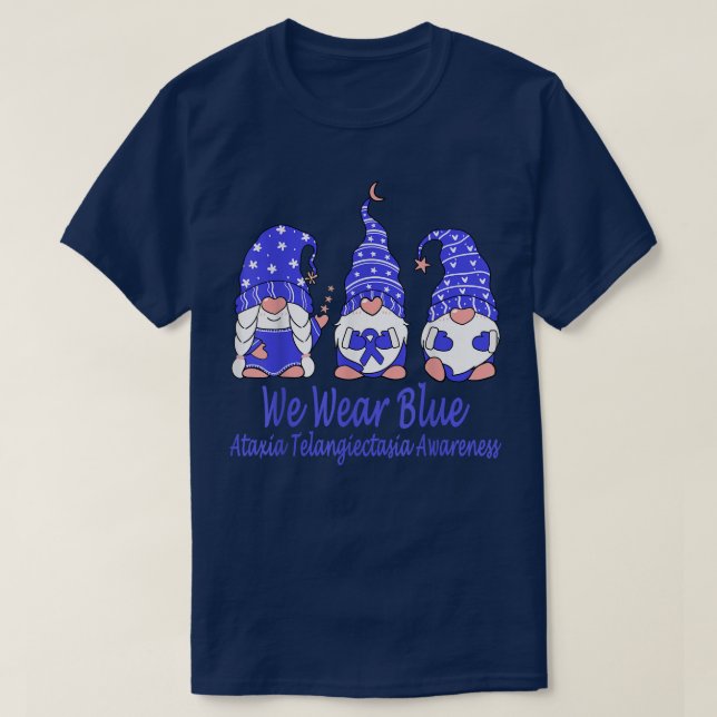 Vi Bäror blå för Ataxi Telangiectasia Awareness T Shirt (Design framsida)