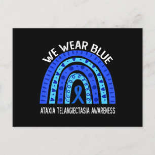 Vi Bäror blå för Ataxi Telangiectasia Awareness T Vykort