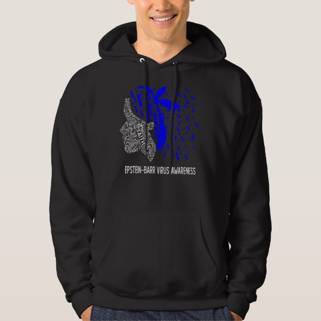 Vi Bäror blå för Epstein Barr-virusmedvetenhet Hoodie (Framsida)