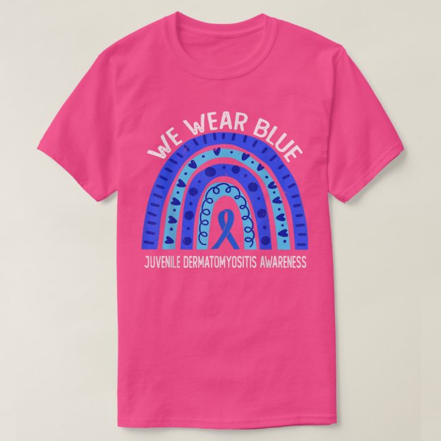 Vi Bäror blå för unga Dermatomyositis Awarenes T Shirt (Design framsida)