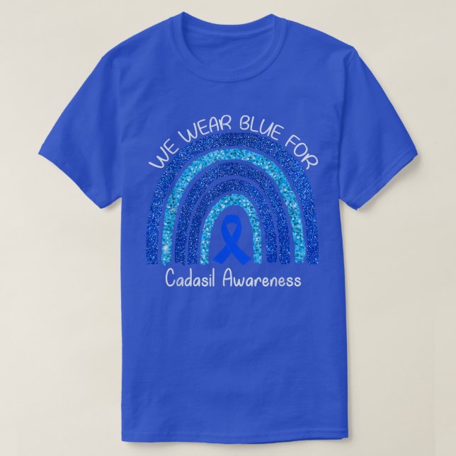 Vi Bäror Blue Rainbow Shirt för kadasil-medvetande T Shirt (Design framsida)