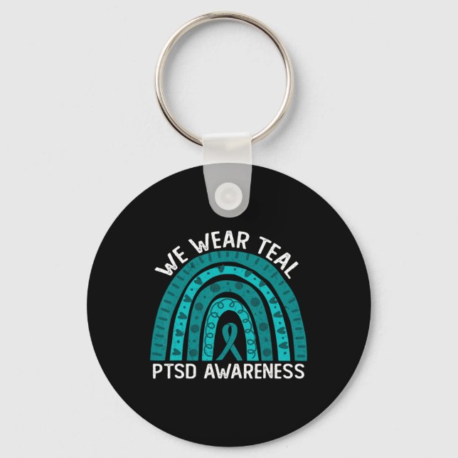 Vi Bäror Teal Post Traumatic Stressa Disorder PSTD Nyckelring (Framsida)