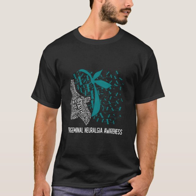 Vi Bäror upp för trigeminal Neuralgia Awareness T Shirt (Framsida)